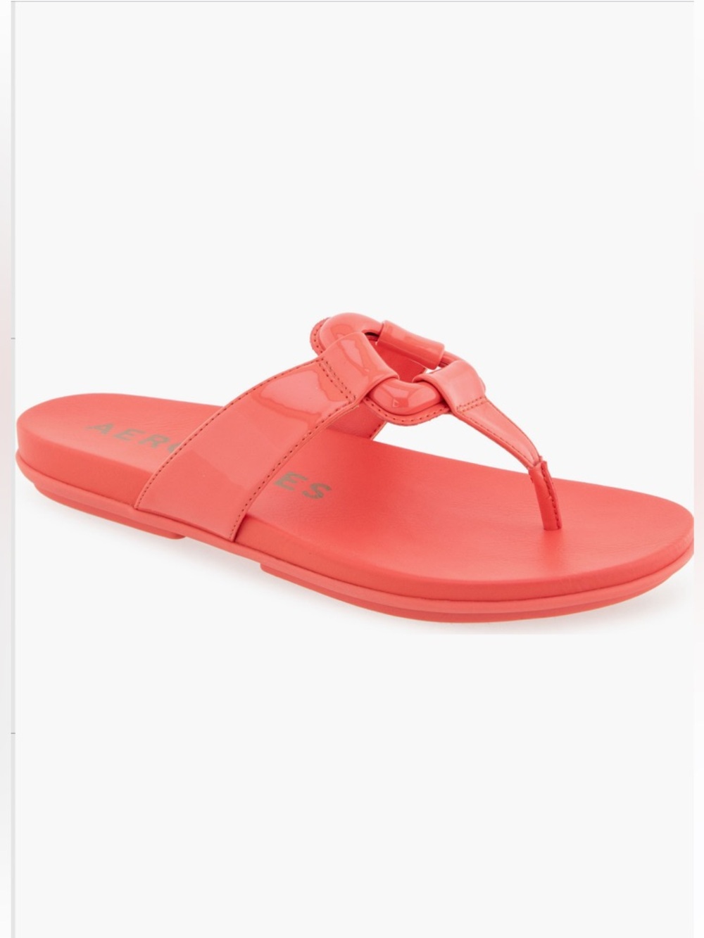 Aerosoles Fallon Harness Sandals Coral Patent Faux Leather Women’s Size 8 - Picture 2 of 9